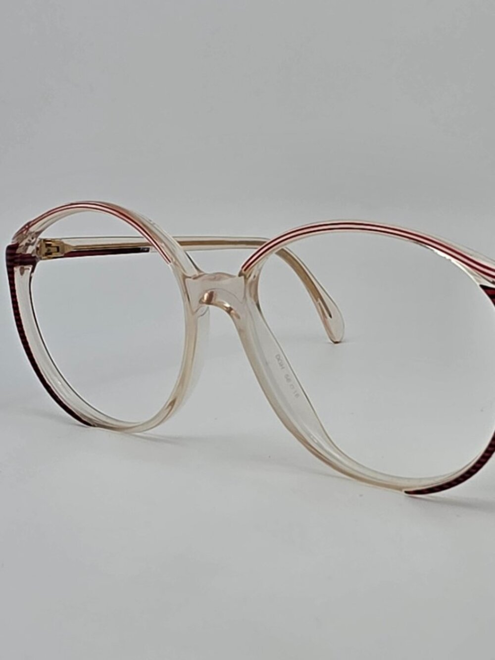 Metzler En Vogue 0617 616 Crystal Clear Red Black Stripe Eyeglasses Frame 58mm